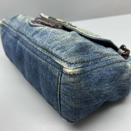 Prada Hobo Denim Resin Blue Brown Prada Hobo Denim Resin Blue Brown