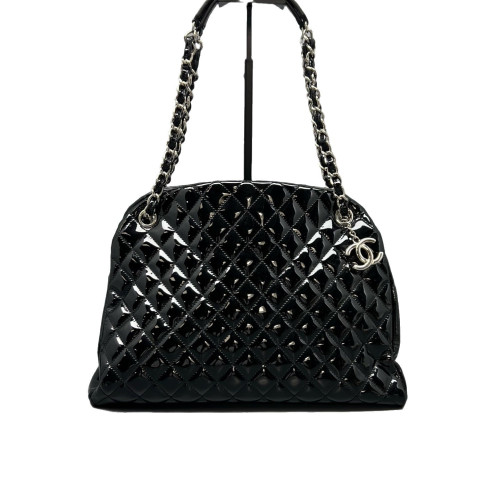 Chanel Quilted Large Just Mademoiselle Bowling Patent Calfskin Black Chanel Quilted Large Just Mademoiselle Bowling Patent Calfskin Black