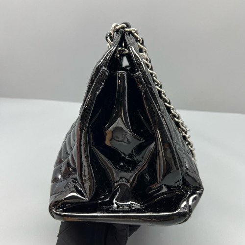 Chanel Quilted Large Just Mademoiselle Bowling Patent Calfskin Black Chanel Quilted Large Just Mademoiselle Bowling Patent Calfskin Black