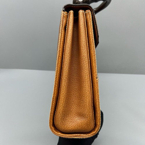 Gucci Bamboo Handbag Calfskin Tan