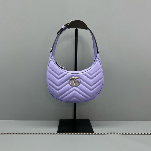 Gucci Matelasse Small GG Marmont Half Moon Hobo Calfskin Purple Gucci Matelasse Small GG Marmont Half Moon Hobo Calfskin Purple