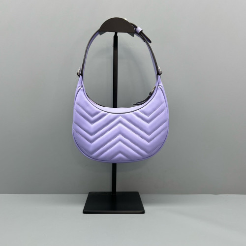 Gucci Matelasse Small GG Marmont Half Moon Hobo Calfskin Purple Gucci Matelasse Small GG Marmont Half Moon Hobo Calfskin Purple