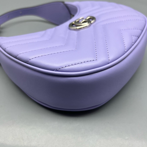 Gucci Matelasse Small GG Marmont Half Moon Hobo Calfskin Purple Gucci Matelasse Small GG Marmont Half Moon Hobo Calfskin Purple
