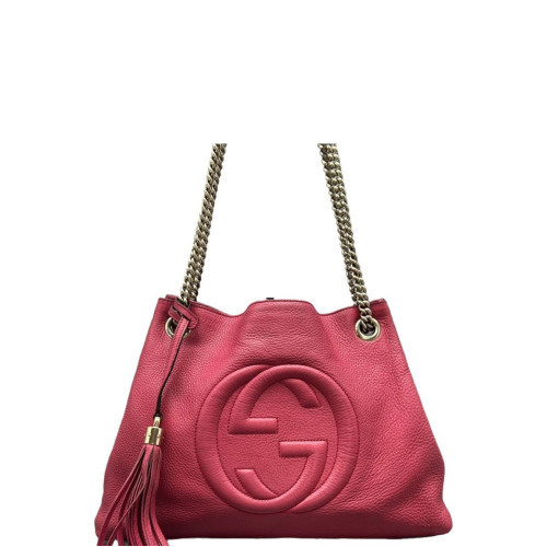 Gucci Medium Soho Shoulder Bag Calfskin Fuchsia