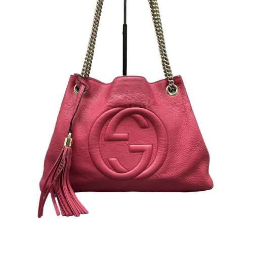 Gucci Medium Soho Shoulder Bag Calfskin Fuchsia