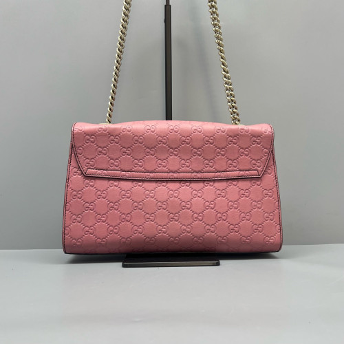 Gucci Medium Emily Chain Shoulder Bag Guccissima Pink