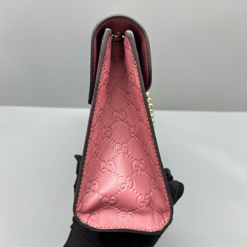 Gucci Medium Emily Chain Shoulder Bag Guccissima Pink