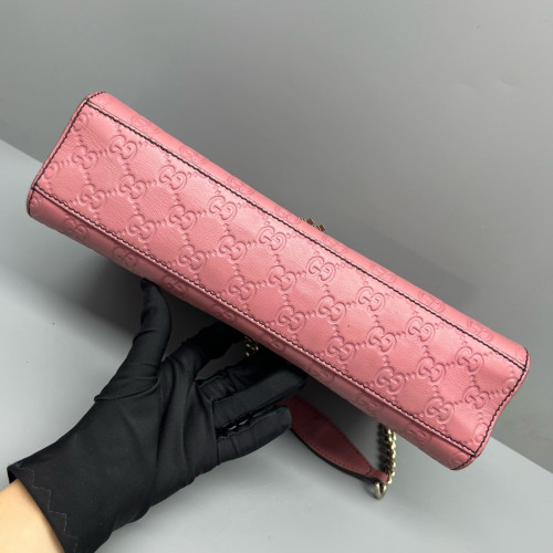 Gucci Medium Emily Chain Shoulder Bag Guccissima Pink