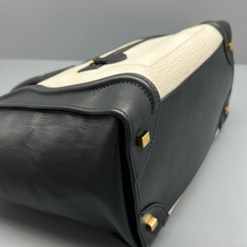 Celine Mini Luggage Calfskin Black White
