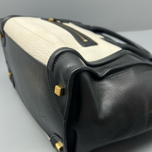 Celine Mini Luggage Calfskin Black White