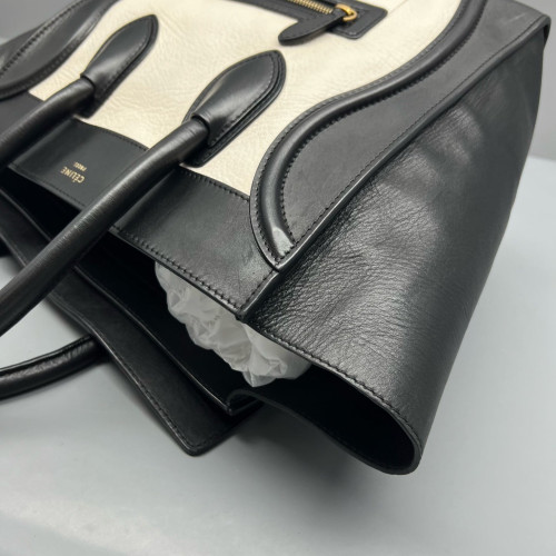 Celine Mini Luggage Calfskin Black White