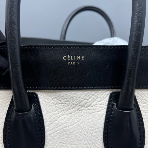 Celine Mini Luggage Calfskin Black White