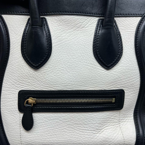 Celine Mini Luggage Calfskin Black White