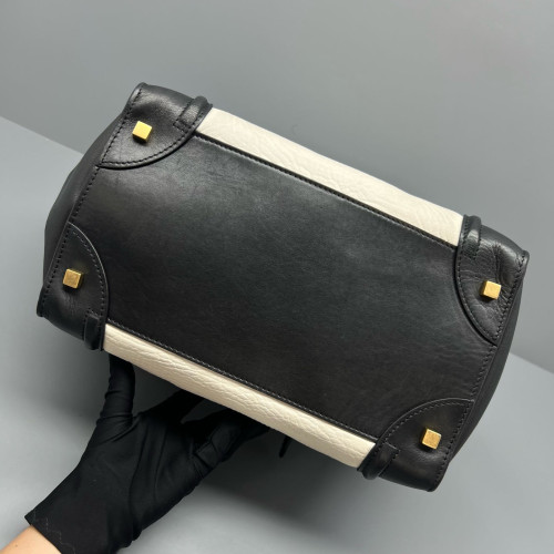 Celine Mini Luggage Calfskin Black White