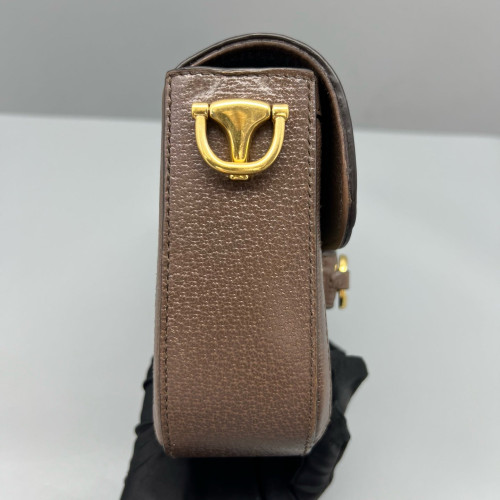 Gucci Mini Horsebit 1955 Canvas Monogram Jumbo GG Brown Beige