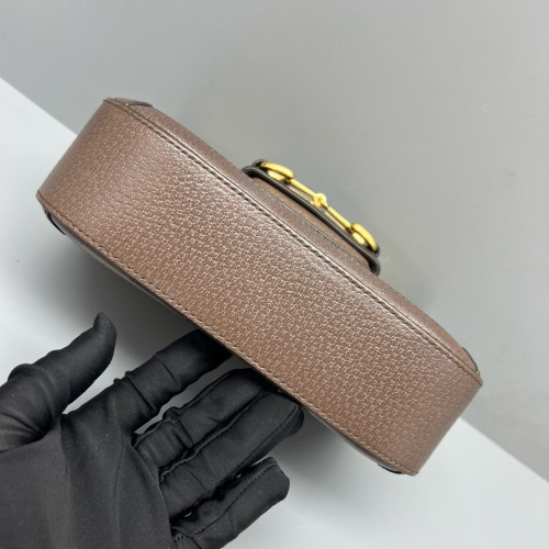 Gucci Mini Horsebit 1955 Canvas Monogram Jumbo GG Brown Beige