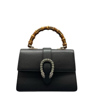 Gucci Crystal Mini Dionysus Top Handle Bag Calfskin Black