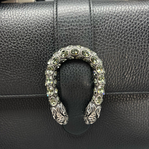 Gucci Crystal Mini Dionysus Top Handle Bag Calfskin Black Gucci Crystal Mini Dionysus Top Handle Bag Calfskin Black