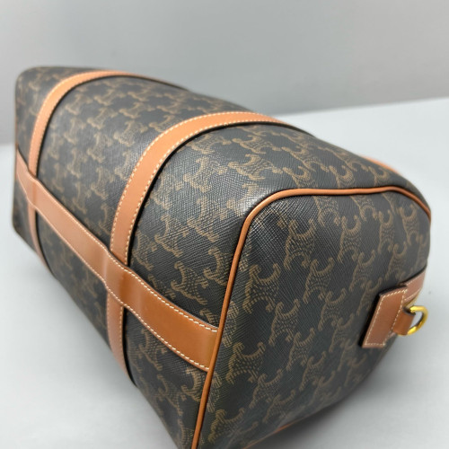 Celine Triomphe Boston Bag Triomphe Brown Black Celine Triomphe Boston Bag Triomphe Brown Black