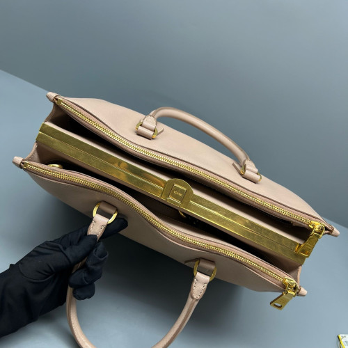 Prada Two-Way Bag Saffiano Calfskin Nude Pink