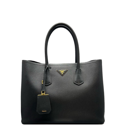 Prada Large Double Bag Saffiano Calfskin Black
