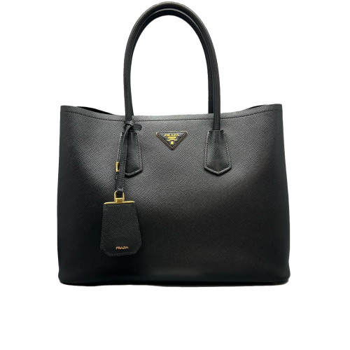 Prada Large Double Bag Saffiano Calfskin Black