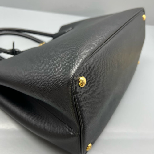 Prada Large Double Bag Saffiano Calfskin Black