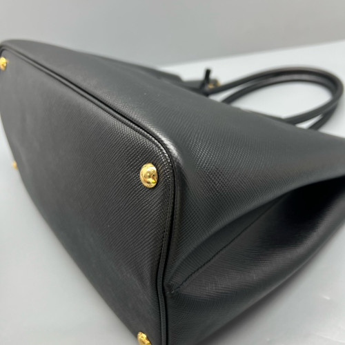 Prada Large Double Bag Saffiano Calfskin Black