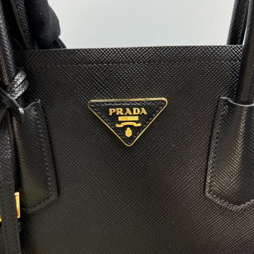 Prada Large Double Bag Saffiano Calfskin Black