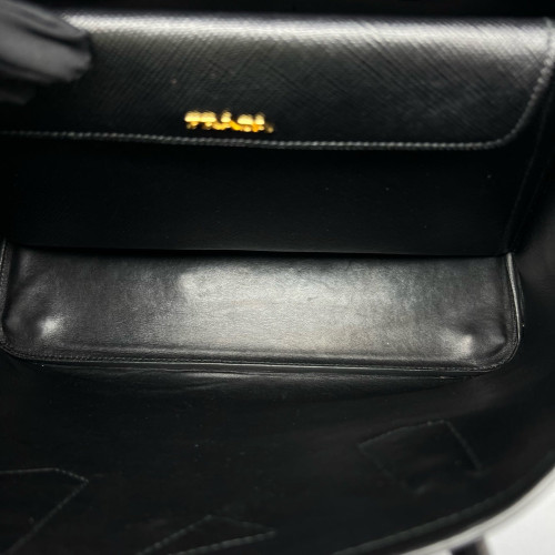 Prada Large Double Bag Saffiano Calfskin Black
