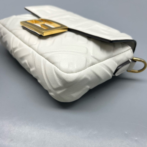 Fendi Baguette Embossed FF White