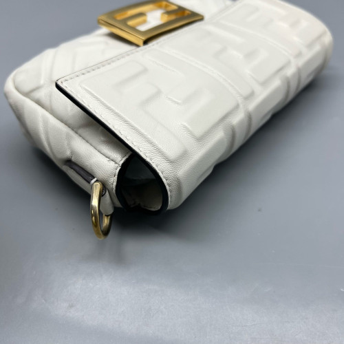 Fendi Baguette Embossed FF White