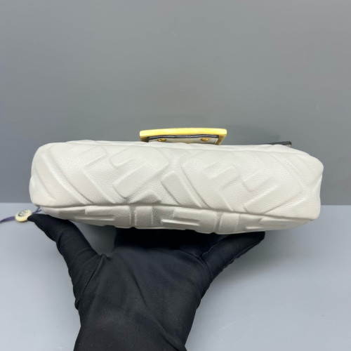 Fendi Baguette Embossed FF White