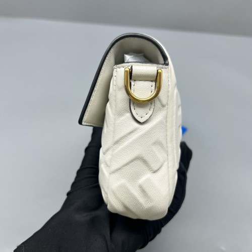 Fendi Baguette Embossed FF White