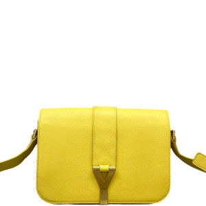 Yves Saint Laurent Shoulder Bag Calfskin Yellow