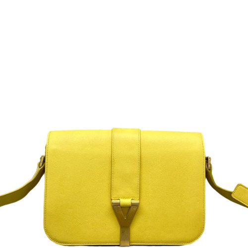 Yves Saint Laurent Shoulder Bag Calfskin Yellow