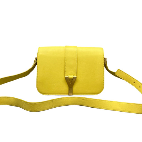 Yves Saint Laurent Shoulder Bag Calfskin Yellow