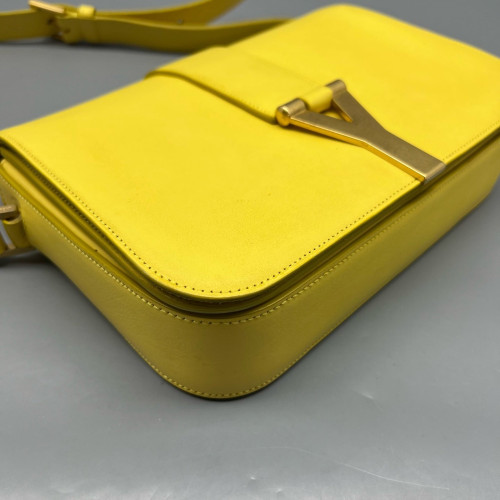 Yves Saint Laurent Shoulder Bag Calfskin Yellow