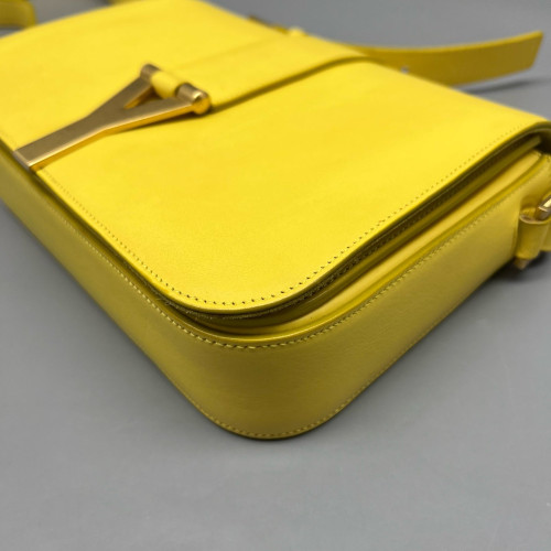 Yves Saint Laurent Shoulder Bag Calfskin Yellow