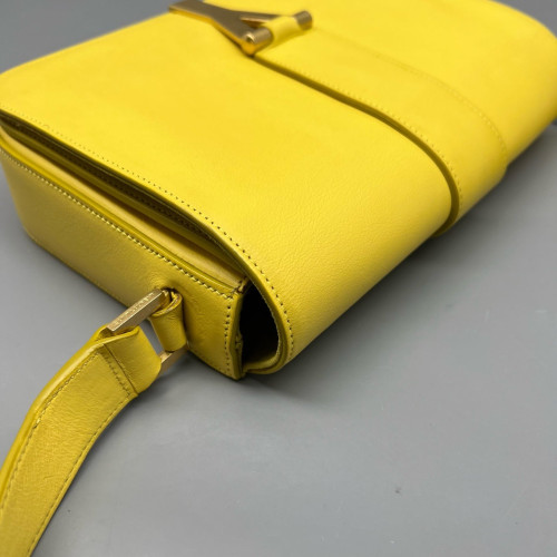 Yves Saint Laurent Shoulder Bag Calfskin Yellow
