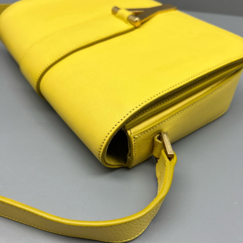 Yves Saint Laurent Shoulder Bag Calfskin Yellow