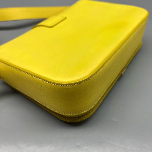 Yves Saint Laurent Shoulder Bag Calfskin Yellow