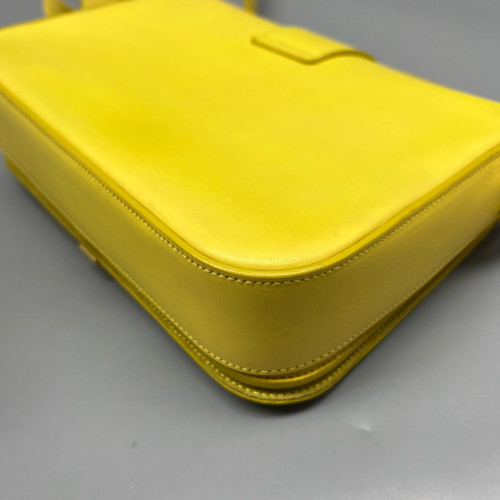 Yves Saint Laurent Shoulder Bag Calfskin Yellow