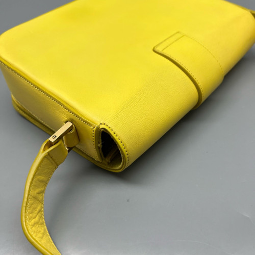 Yves Saint Laurent Shoulder Bag Calfskin Yellow