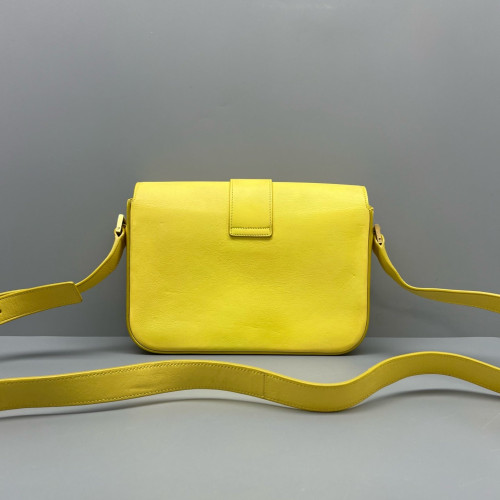 Yves Saint Laurent Shoulder Bag Calfskin Yellow
