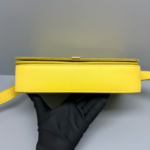 Yves Saint Laurent Shoulder Bag Calfskin Yellow