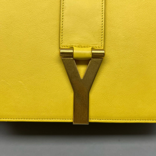 Yves Saint Laurent Shoulder Bag Calfskin Yellow