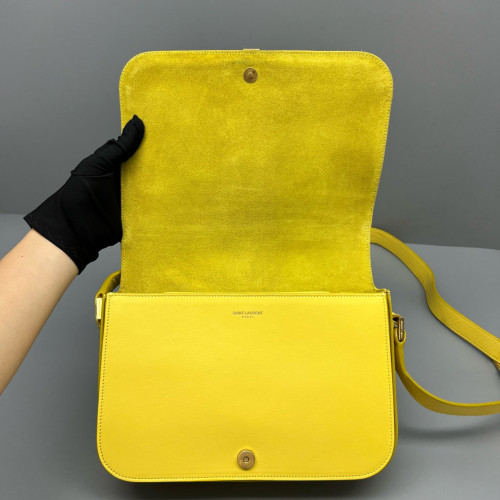 Yves Saint Laurent Shoulder Bag Calfskin Yellow