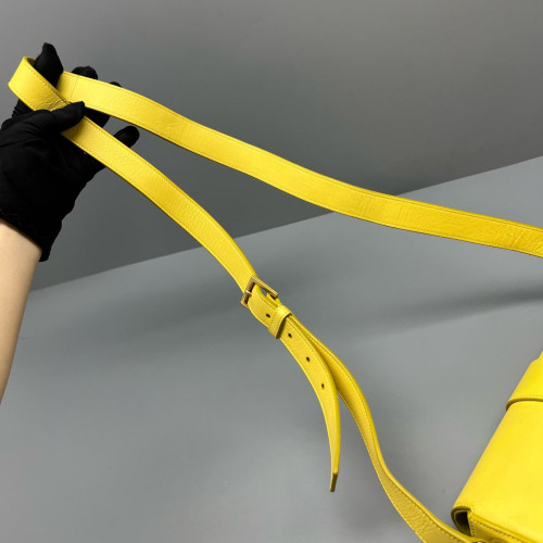 Yves Saint Laurent Shoulder Bag Calfskin Yellow