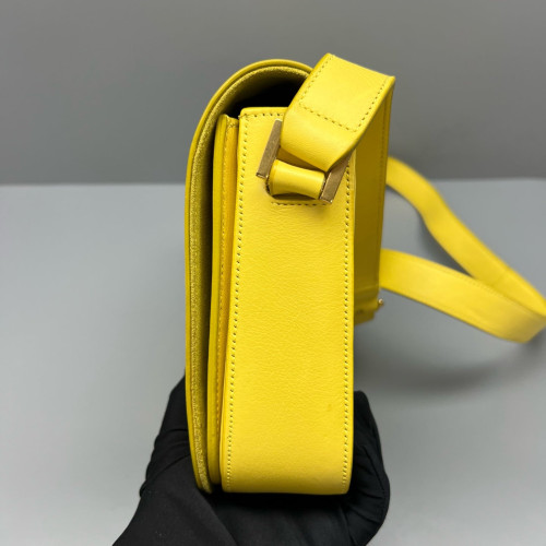 Yves Saint Laurent Shoulder Bag Calfskin Yellow